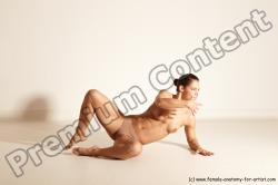 Nude Gymnastic poses Woman White Moving poses Athletic medium brown Dynamic poses Pinup